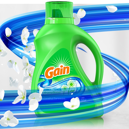 Bottle of Gain Blissful Breeze Liquid Laundry Detergent