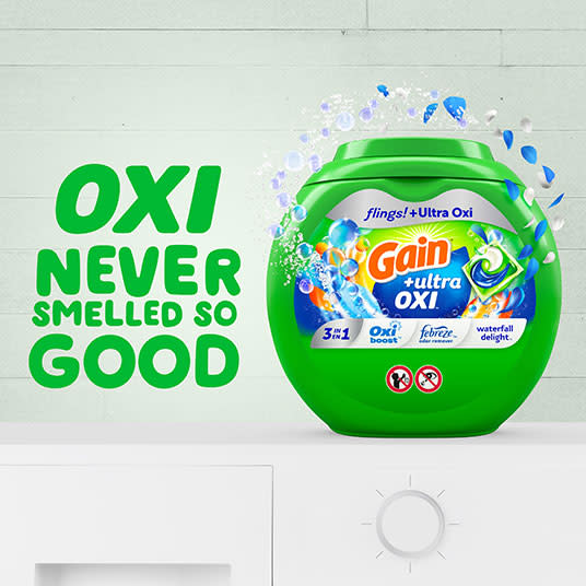 Gain Ultra Oxi Waterfall Delight Flings Laundry Detergent, Oxi never smelled so good