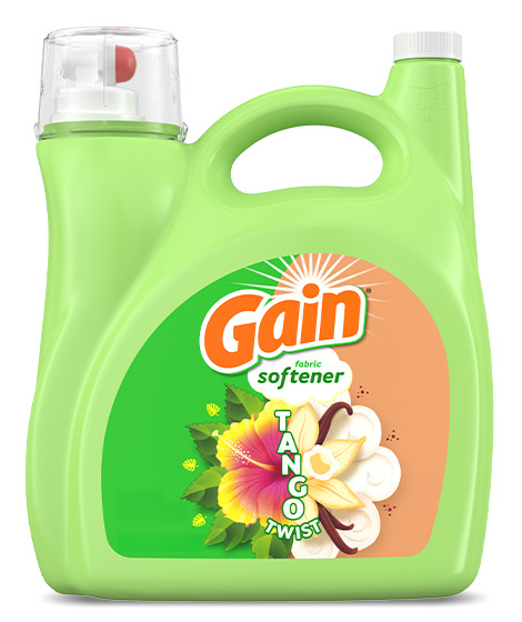 Gain Tango Twist Hibiscus and Vanilla Scent Fabric Softener packaging