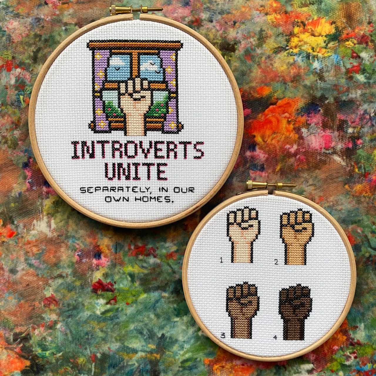 Introverts Unite - Pattern Only | Hoops and Crosses