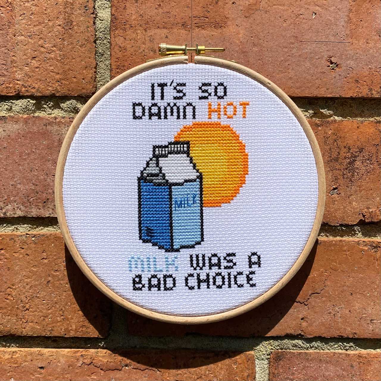Awful Pattern Milk Was A Bad Choice - Pattern Only | Hoops and Crosses