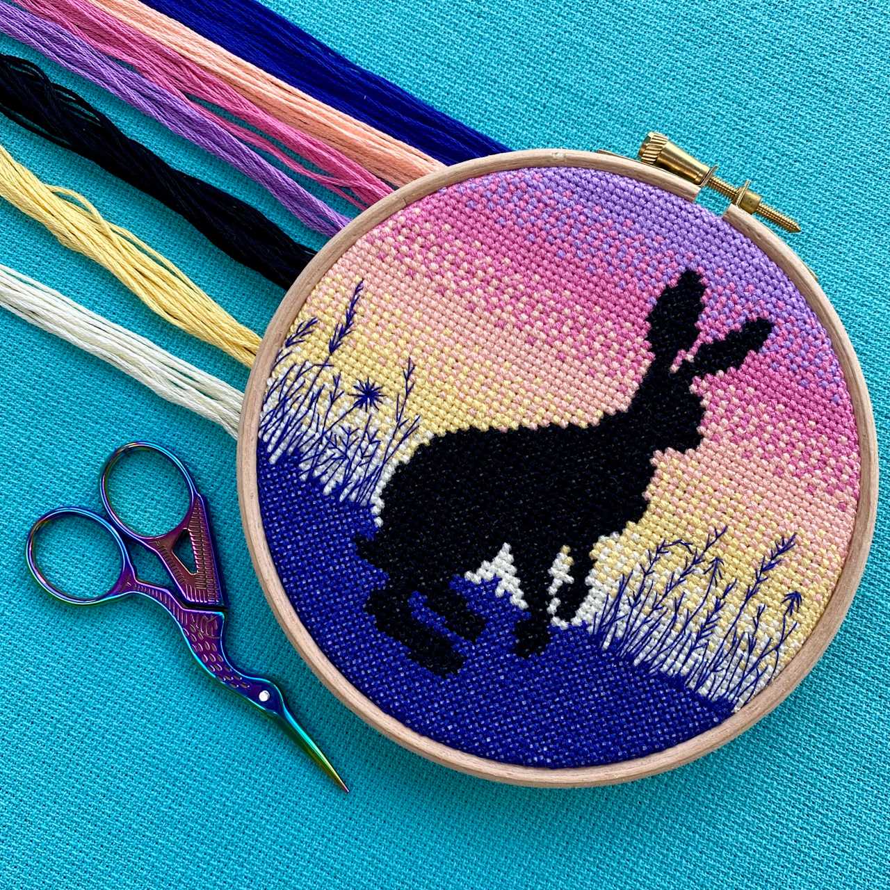 Fall Hare Pdf Pattern Sunrise Hare - Pattern Only | Hoops and Crosses