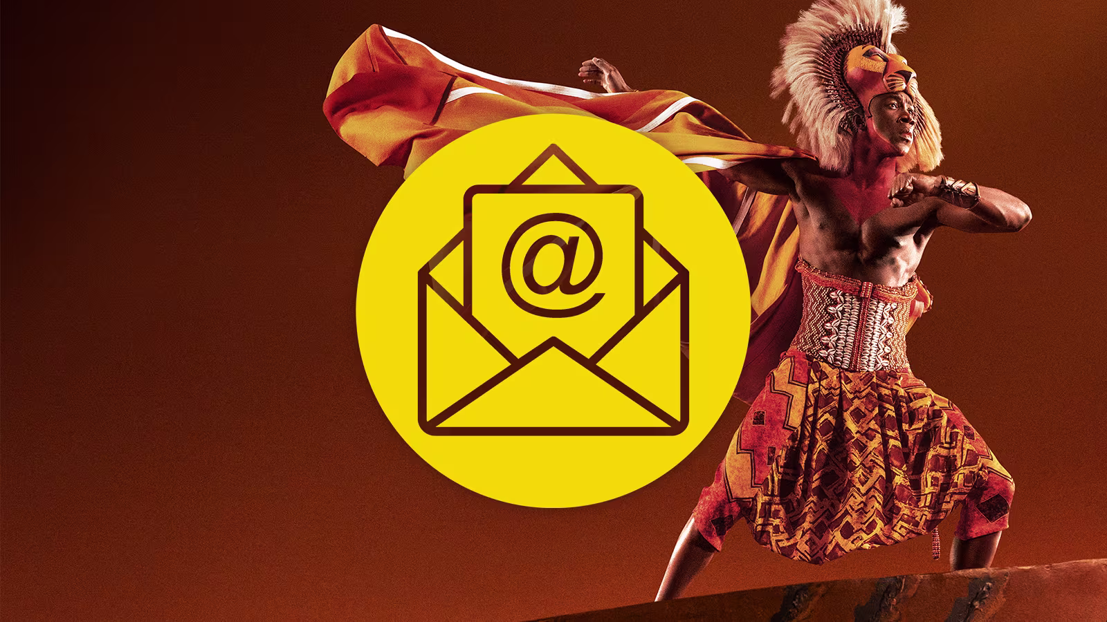 Disneys Der König der Löwen Newsletter Icon auf Showbild