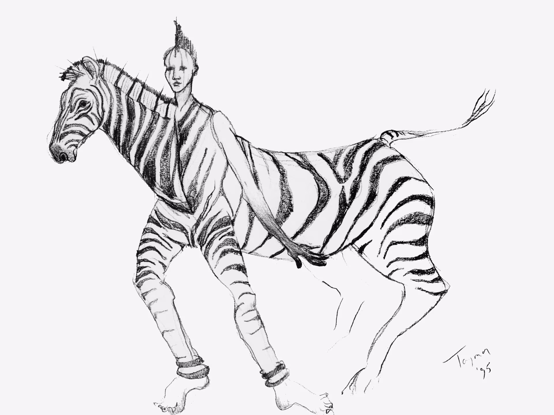 Kostümentwurf des Zebras für Disneys Der König der Löwen