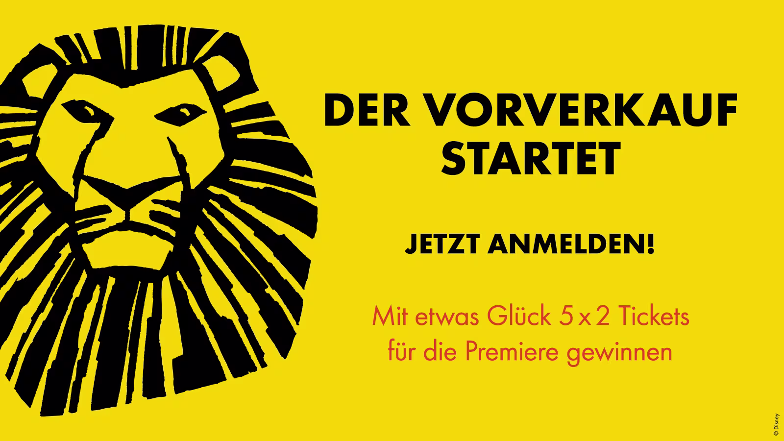 König der Löwen Gewinnspiel zum Vorverkauf