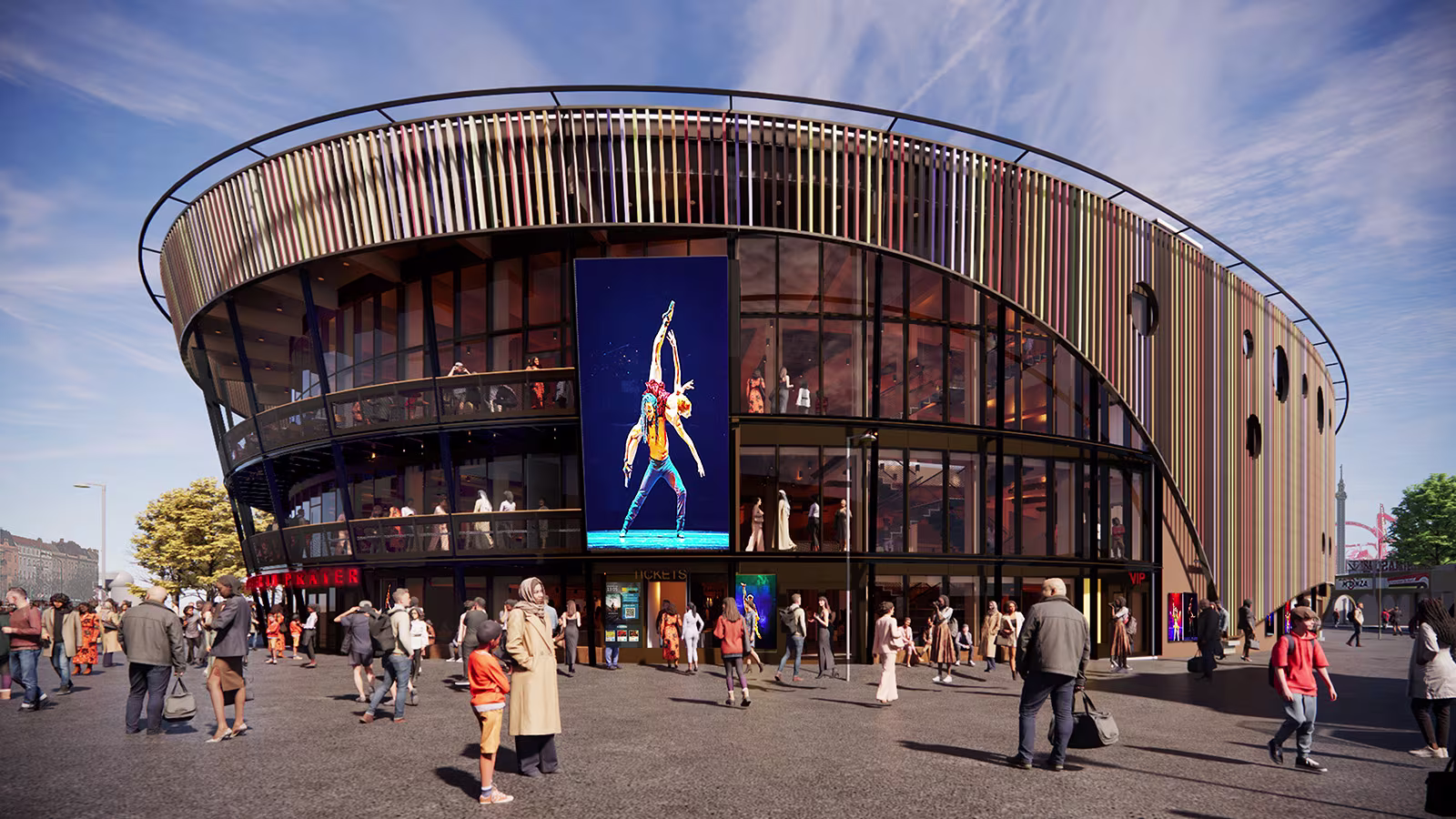 Außenansicht vom Theater im Prater mitten in Wien
