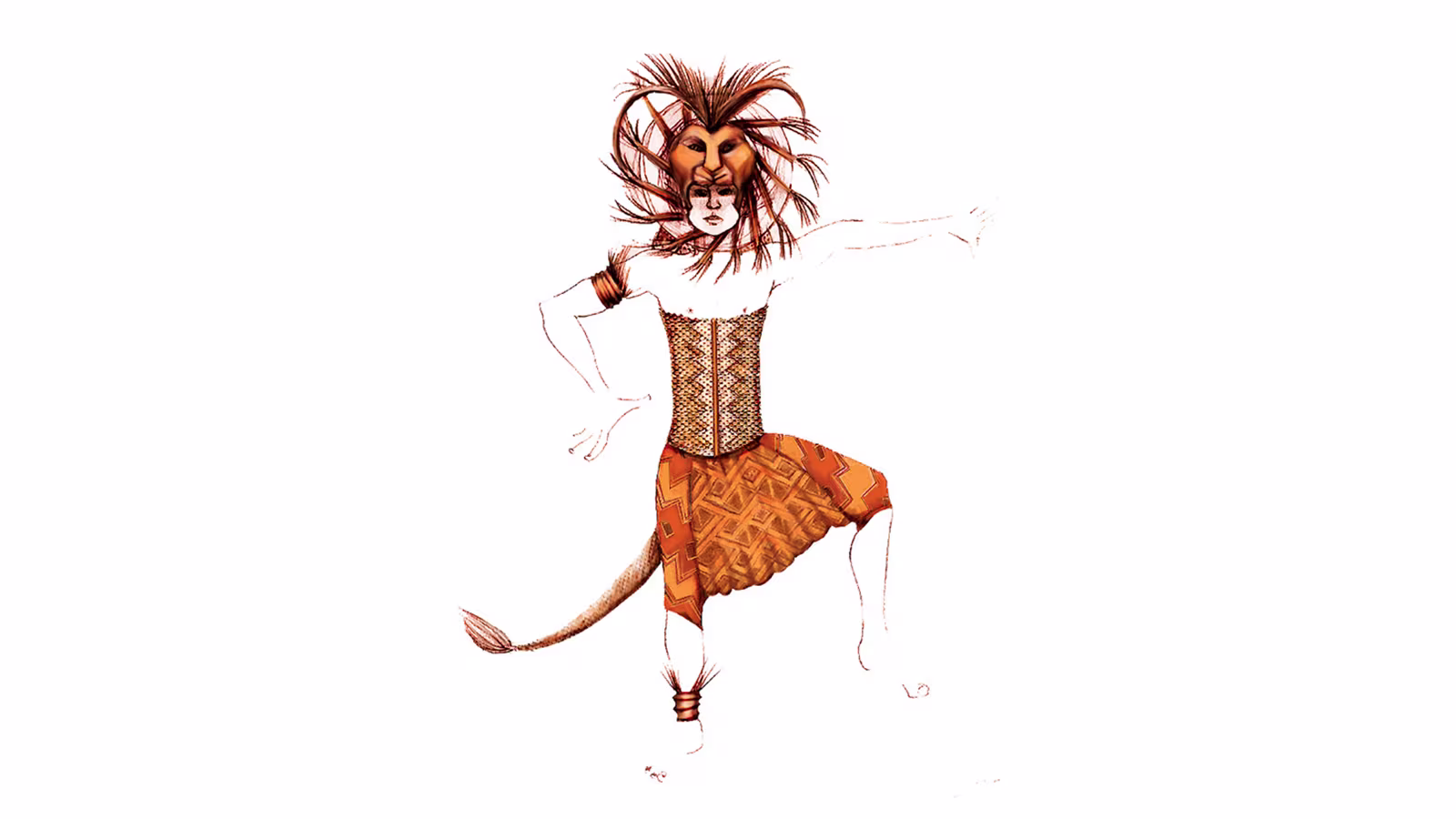 Kostüm Sketch von Simba aus Disneys Der König der Löwen 