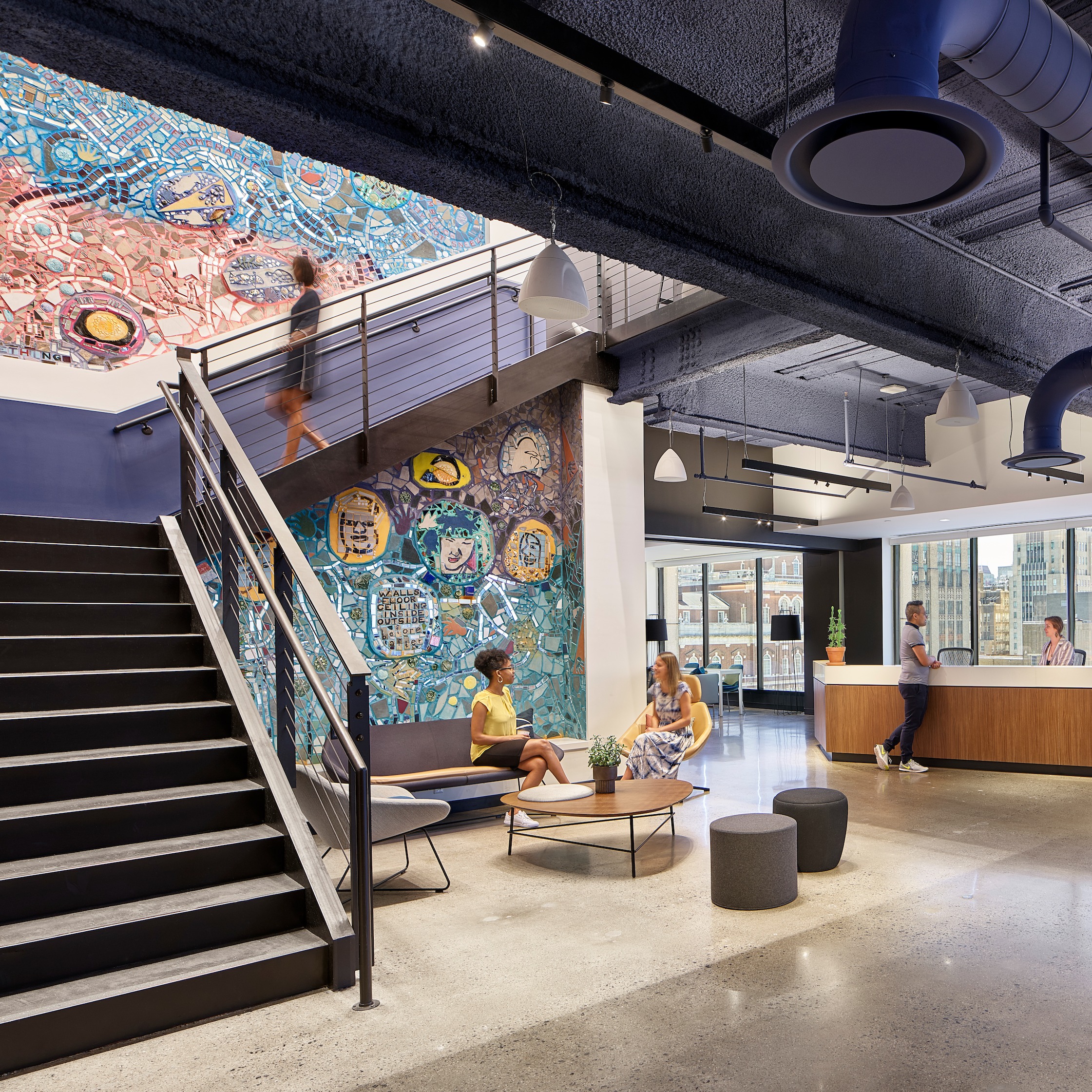 Entryway featuring Isaiah Zagar Mosaic Wall