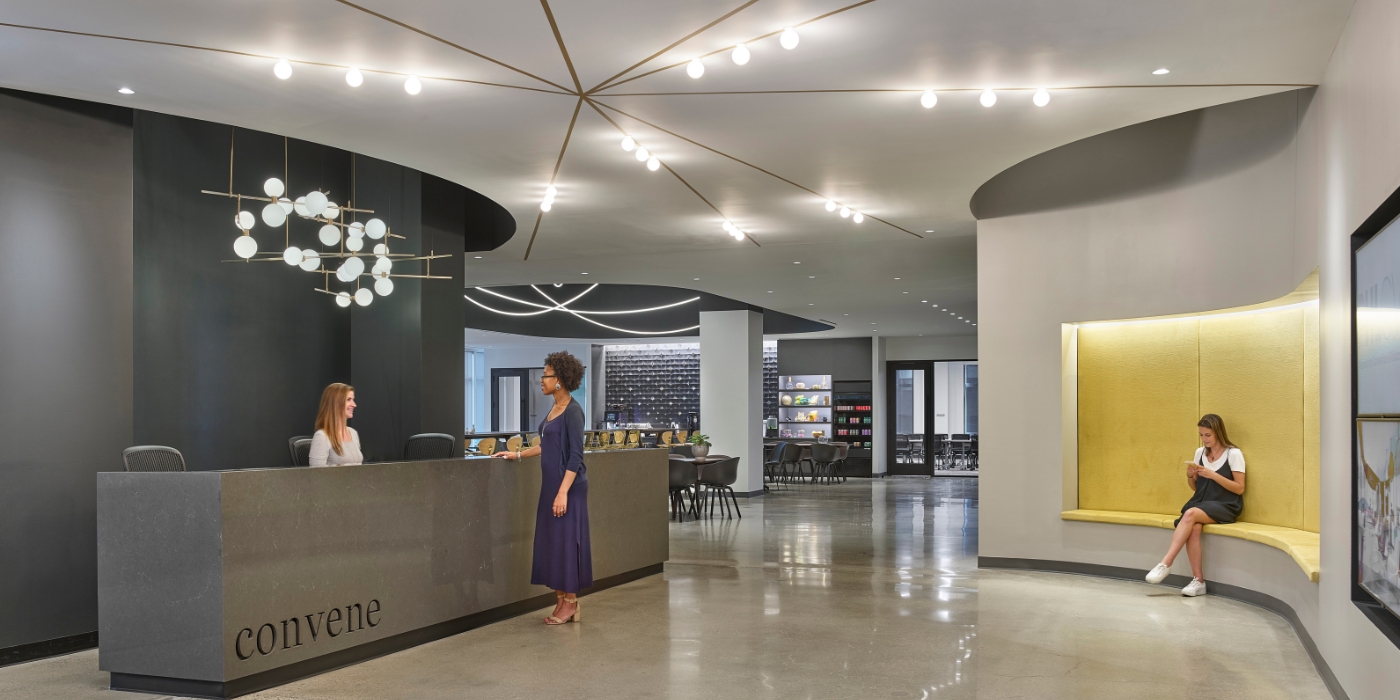 Entryway and Welcome Desk at Convene Two Commerce Square 