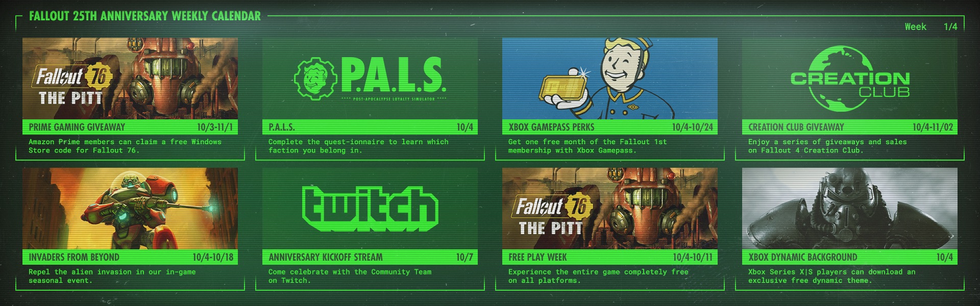 Fallout celebra 25 anos - Semana 1