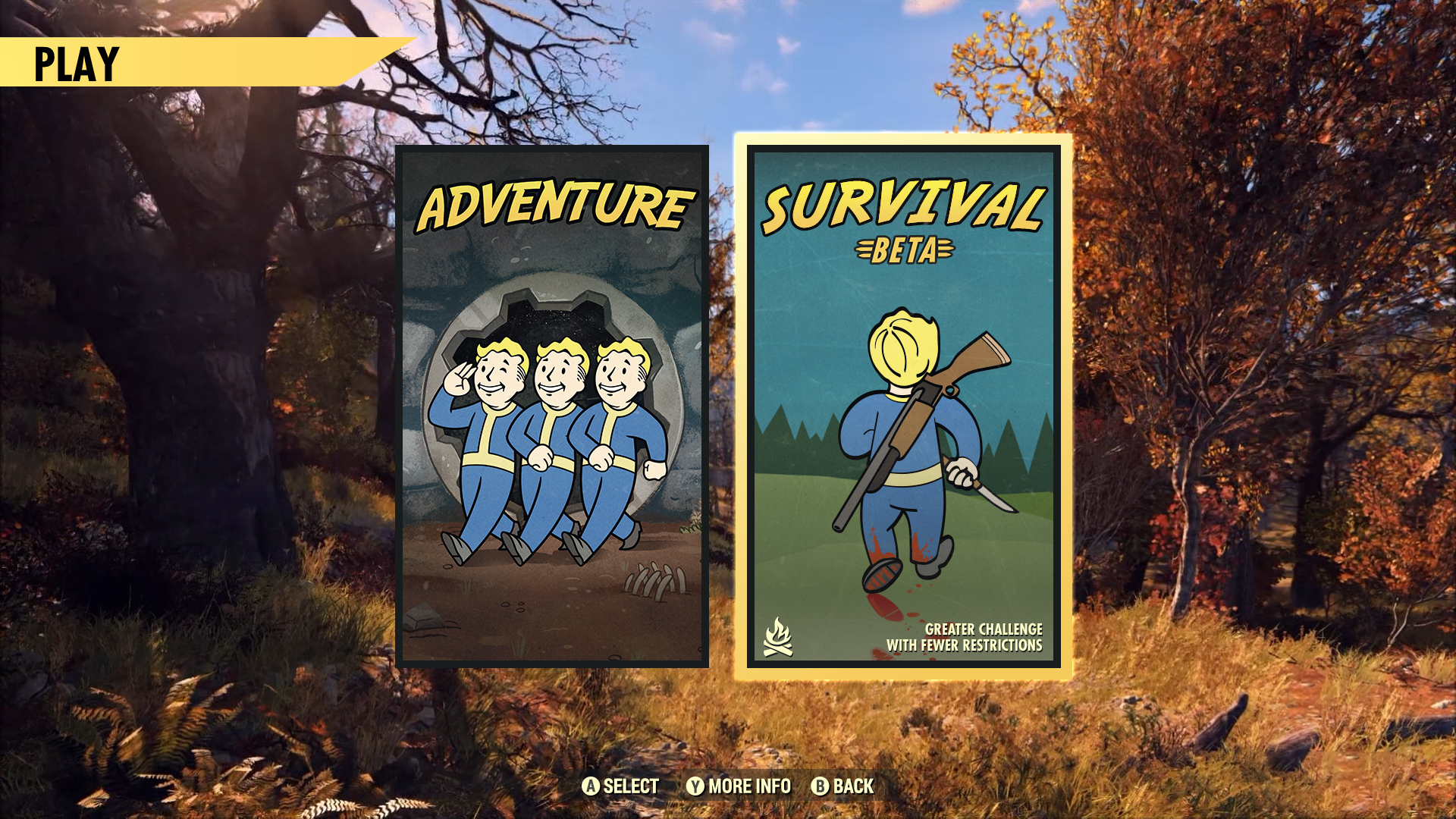 Seleção de modo de jogo Sobrevivência do menu principal 003