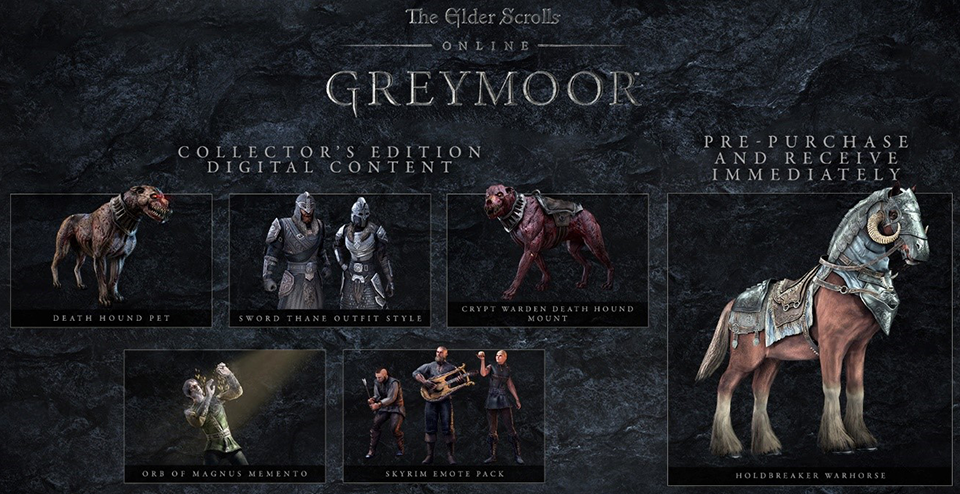 The Elder Scrolls Online Greymoor Editions Pre Purchase Rewards