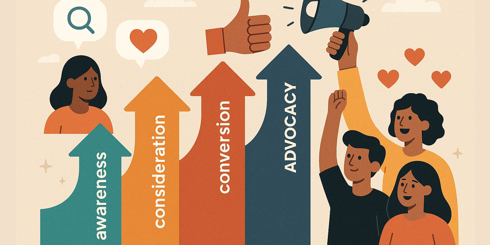 من الوعي إلى الدعم: تحويل العملاء إلى سفراء للعلامة التجارية من الوعي إلى الدعم: تحويل العملاء إلى سفراء للعلامة التجارية