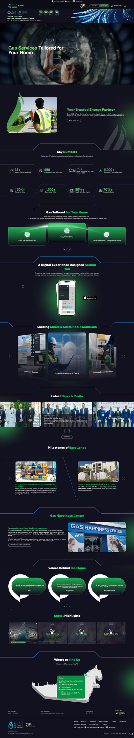 Website of Al Fanar Gas Group in Abu Dhabi  - Kuwait City