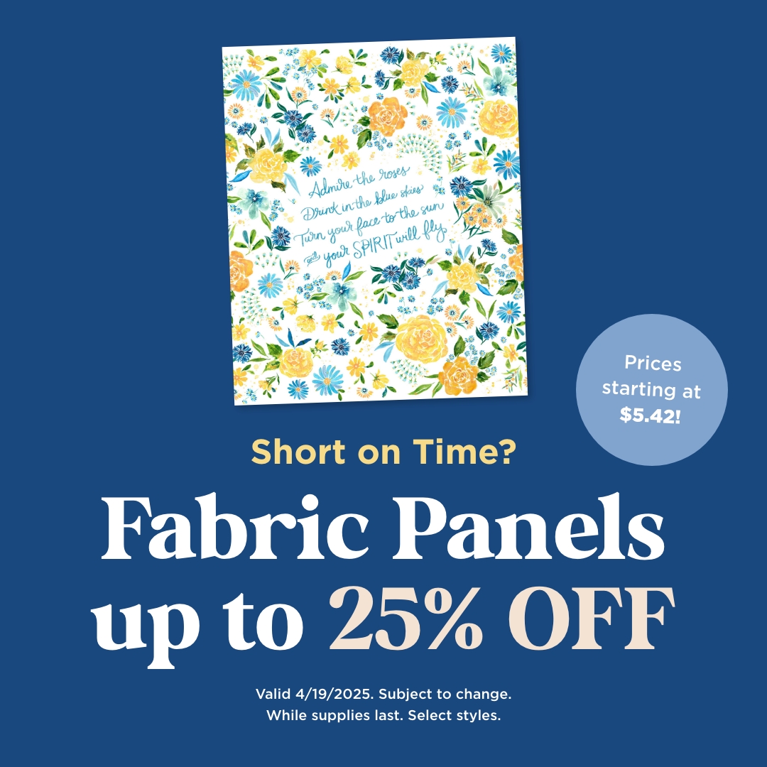 fabric panels up to 25% off