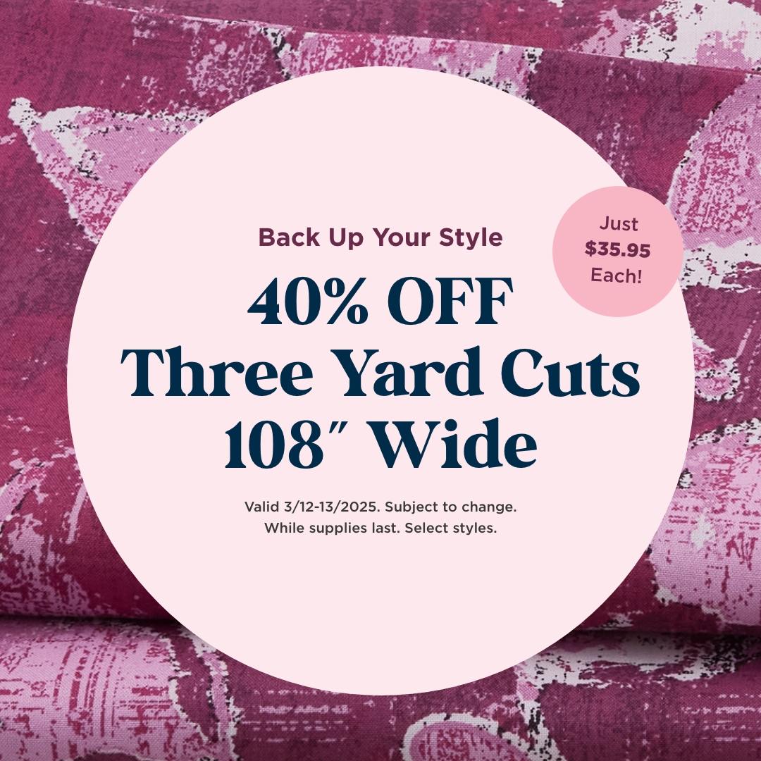 40% Off Three Yard Cuts 108
