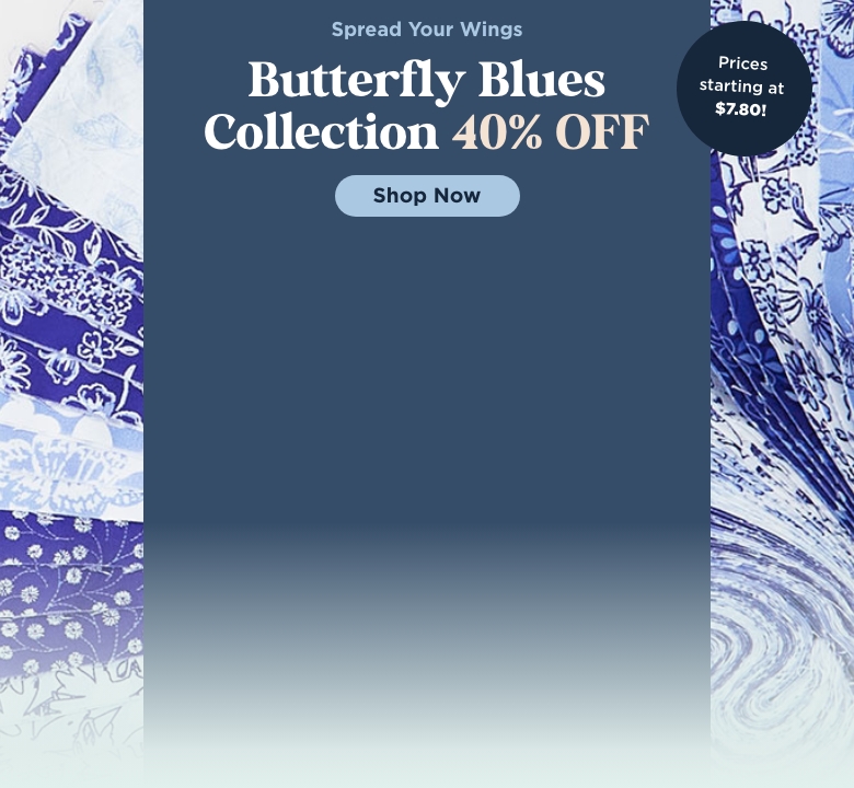 Butterfly Blues Fabric Sale
