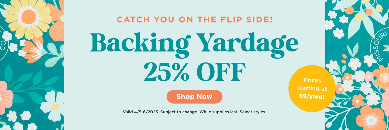 Backing Yardage Sale