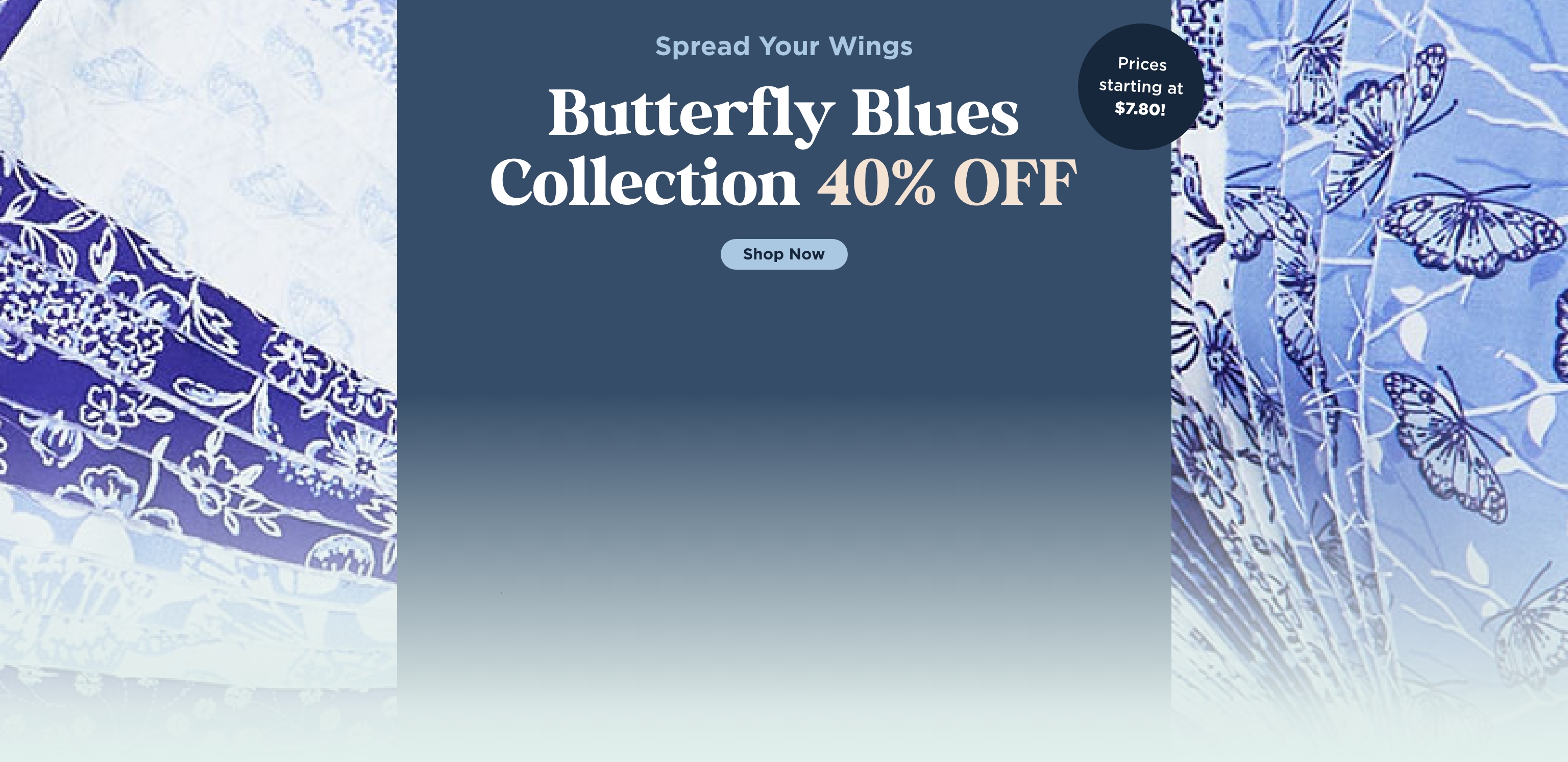 Butterfly Blues Fabric Sale