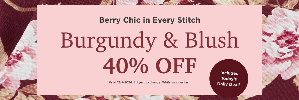 Burgundy & Blush Fabric Sale