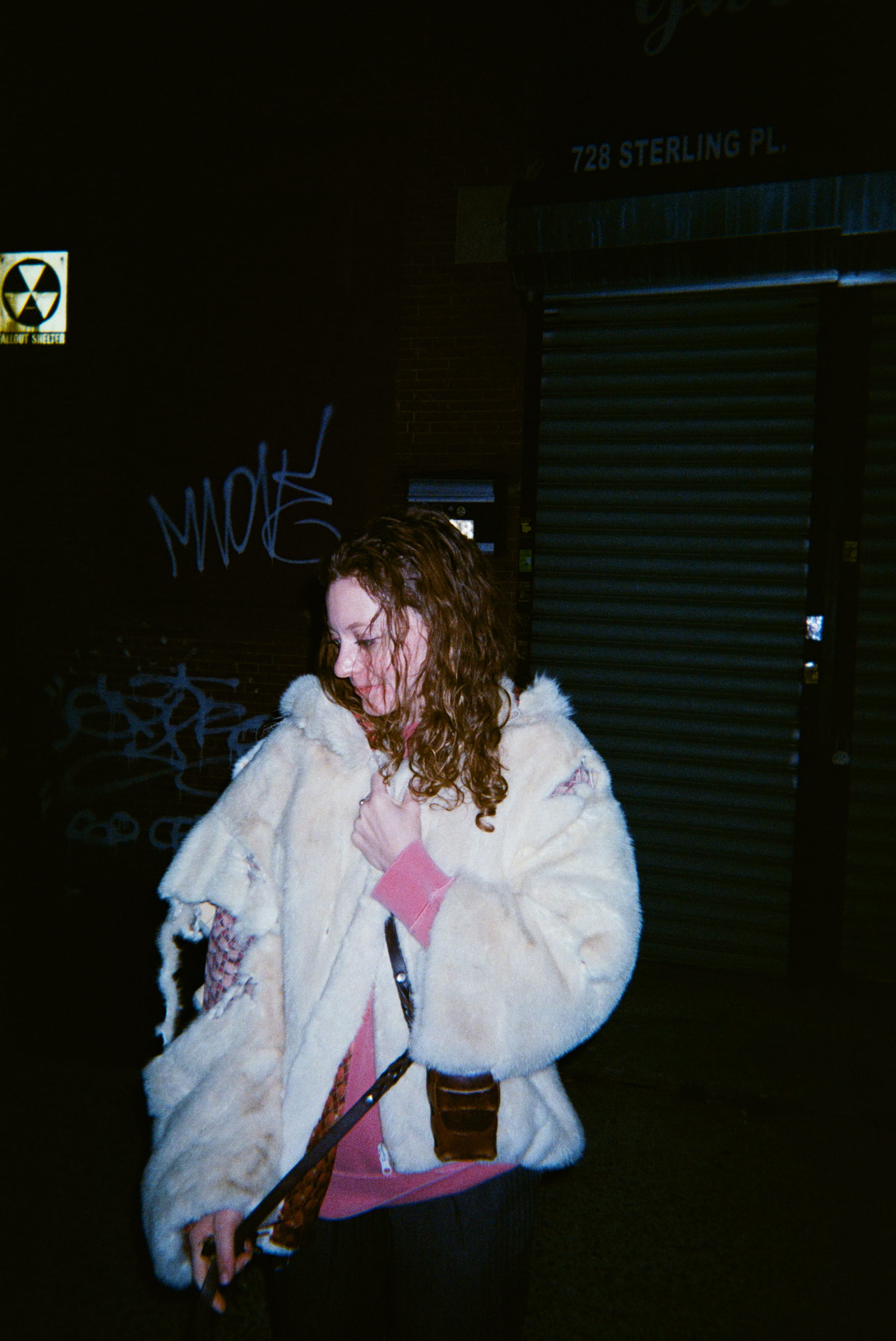 A person in a fur coat.