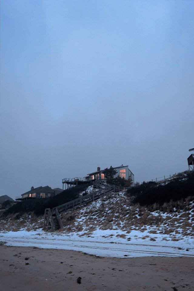 A house on the bay in Cape Cod in February.