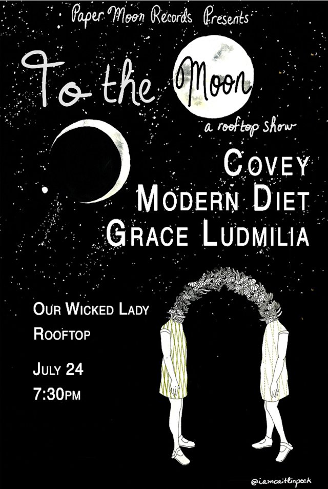 A concert poster for Covey, Modern Diet and Grace Ludmilia.
