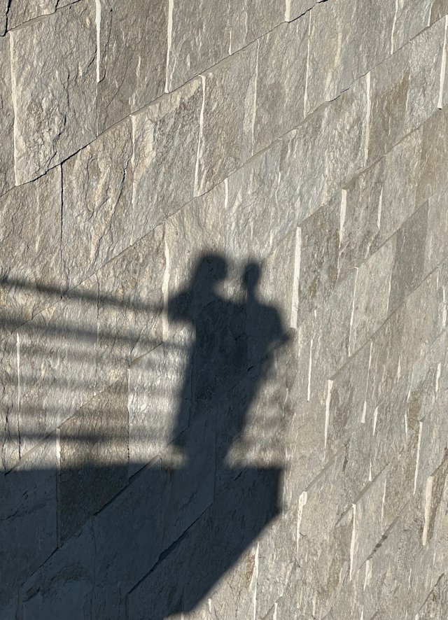 Getty museum terrace shadows.