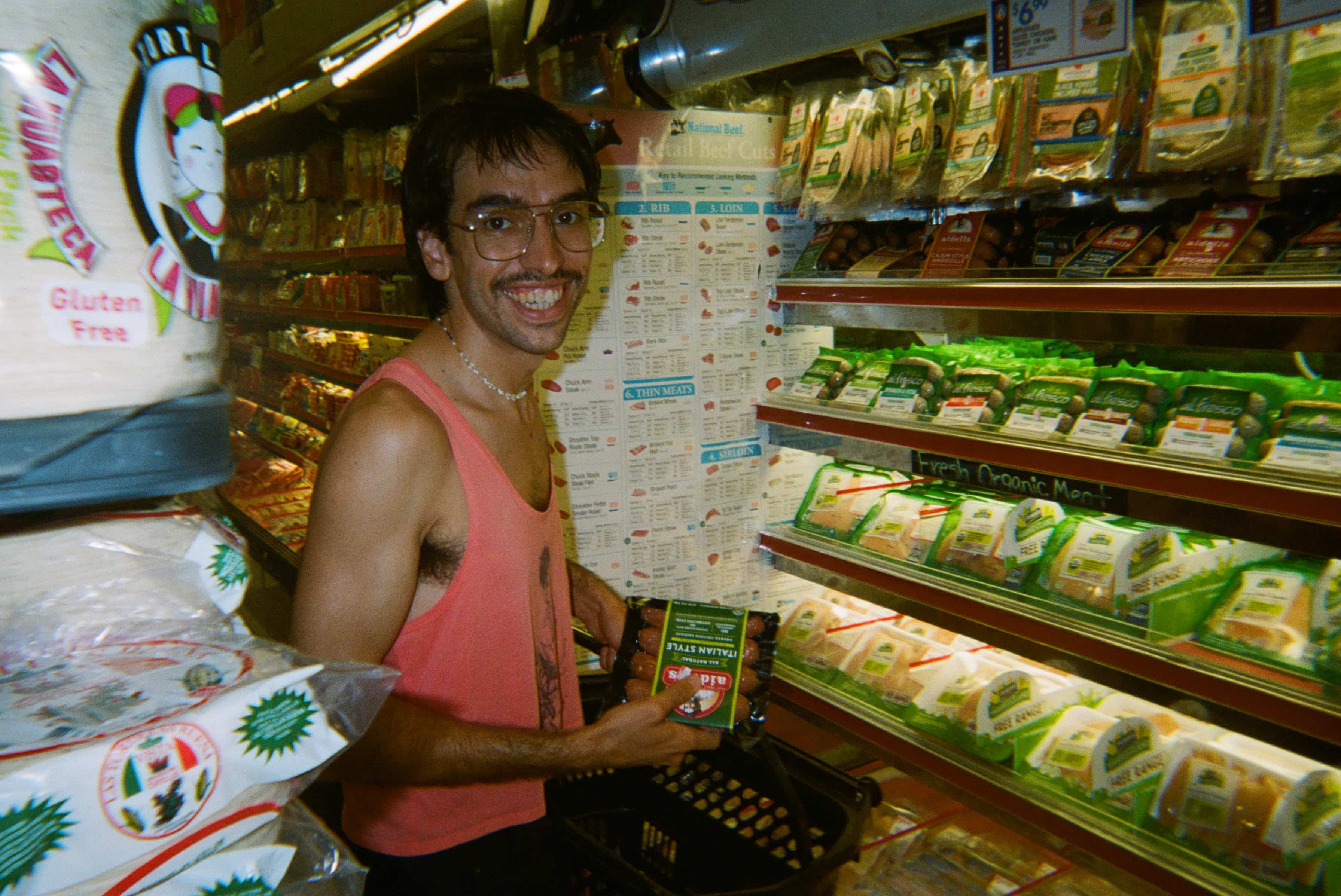 A person in a grocery store.