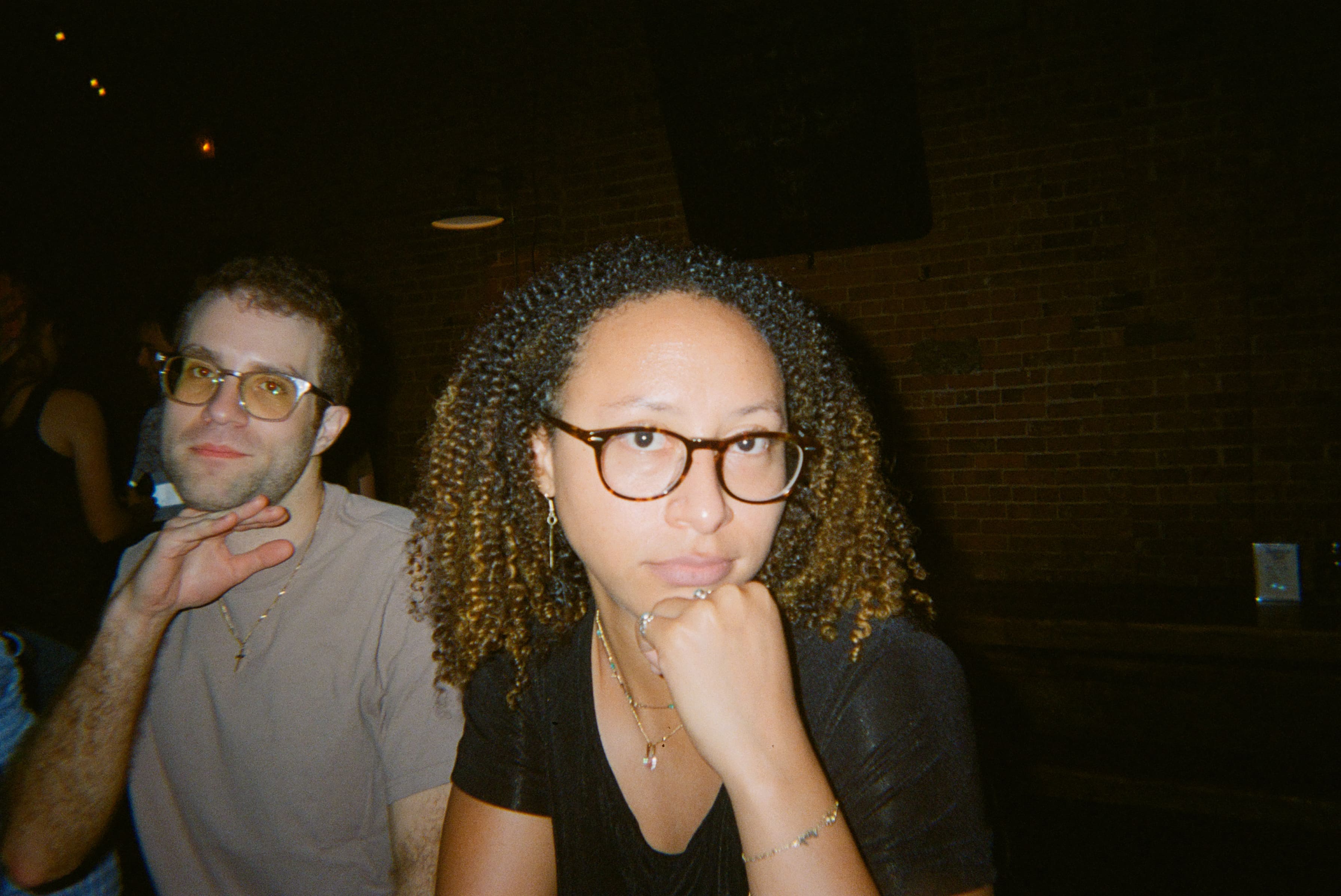 Two people posing for a picture.