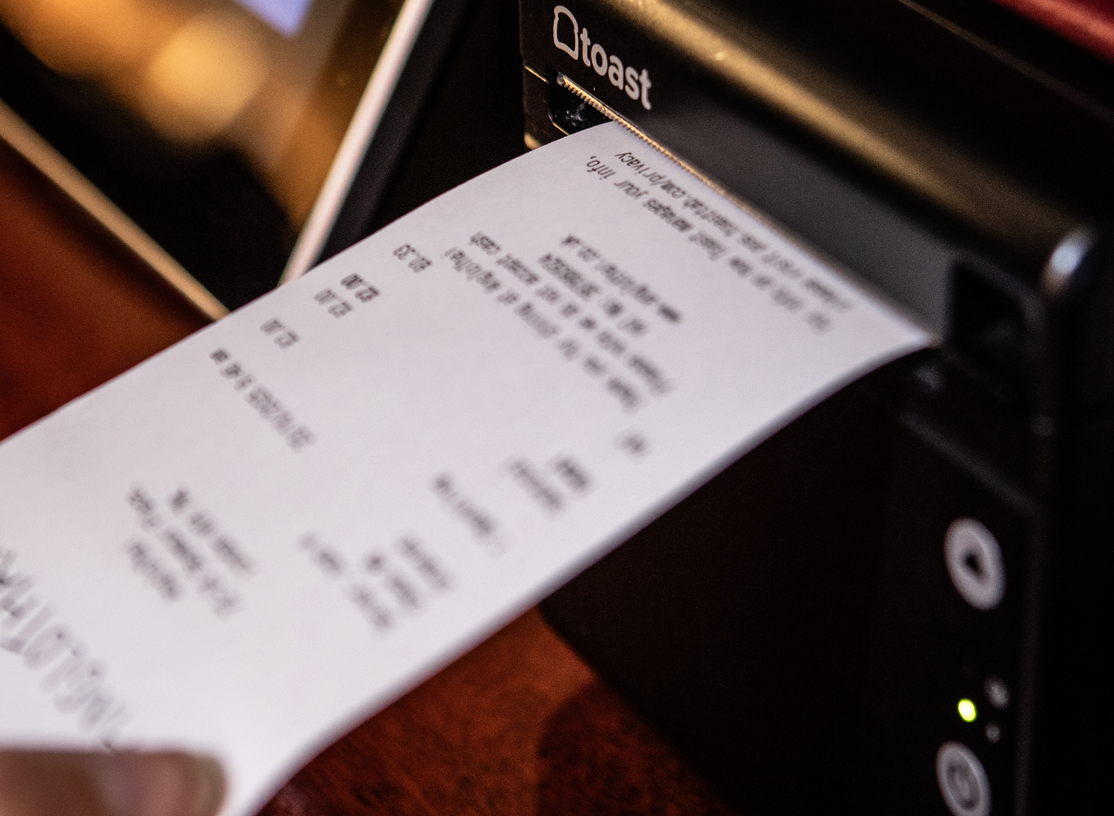 AI use in Irish Restaurants receipt printing