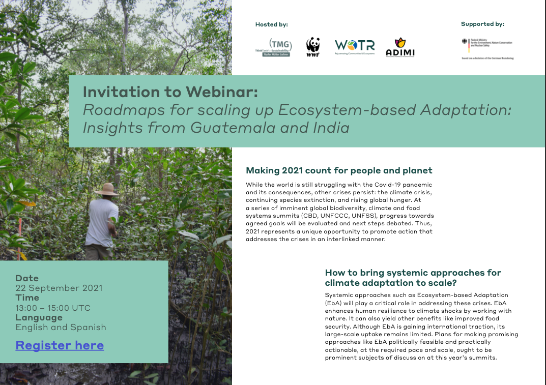 Roadmaps for scaling up Ecosystem-based Adaptation: Insights from Guatemala and India