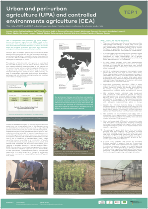 Urban and Peri-urban Agriculture (UPA) and Controlled Environment Agriculture (CEA)