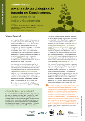 Ampliación de Adaptación basada en Ecosistemas. Lecciones de la India y Guatemala