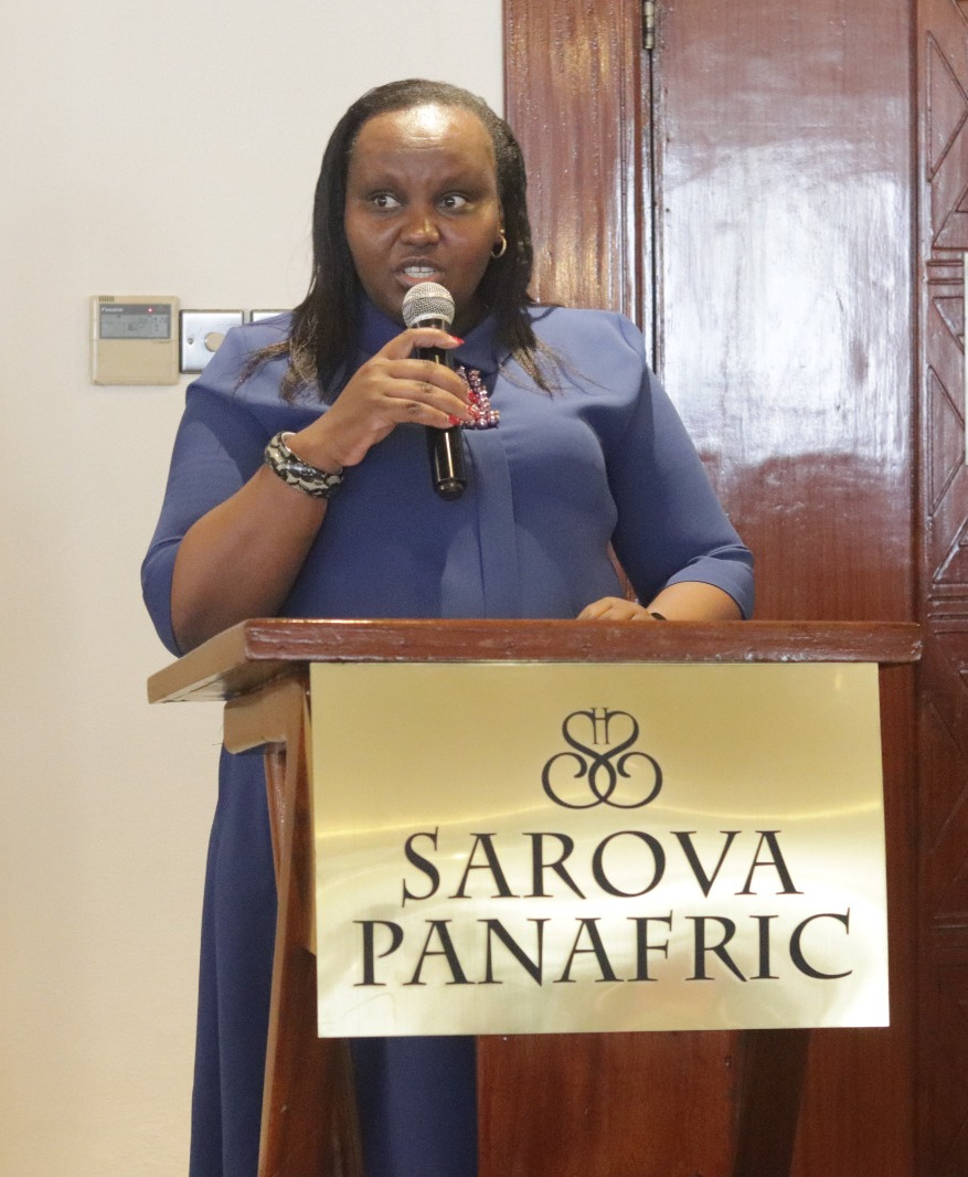 Maureen Njeri, County Executive Committee Member (Minister), Green Nairobi, giving a keynote address at the event.