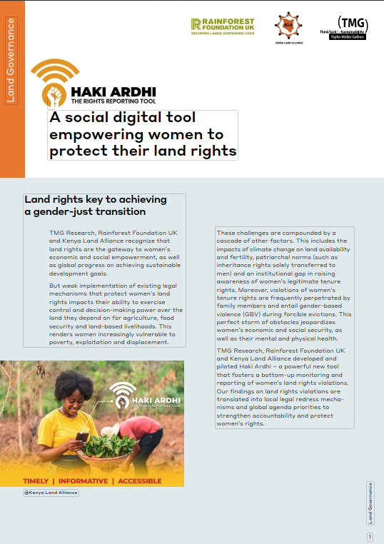 Haki Ardhi  – A social digital tool empowering women to protect their land rights