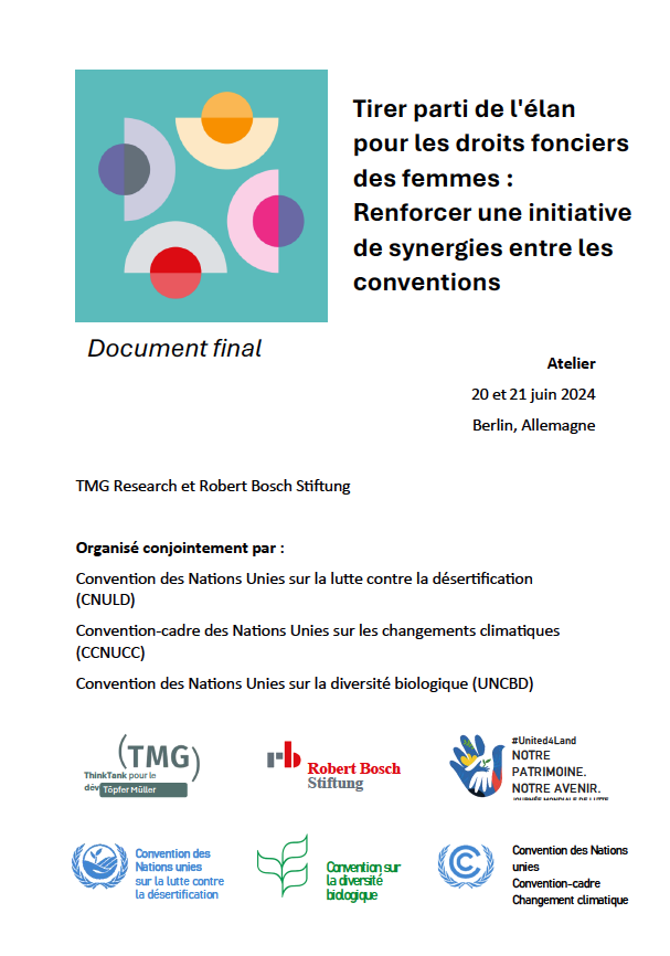  Tirer parti de l'élan pour les droits fonciers des femmes: Renforcer une initiative de synergies entre les conventions