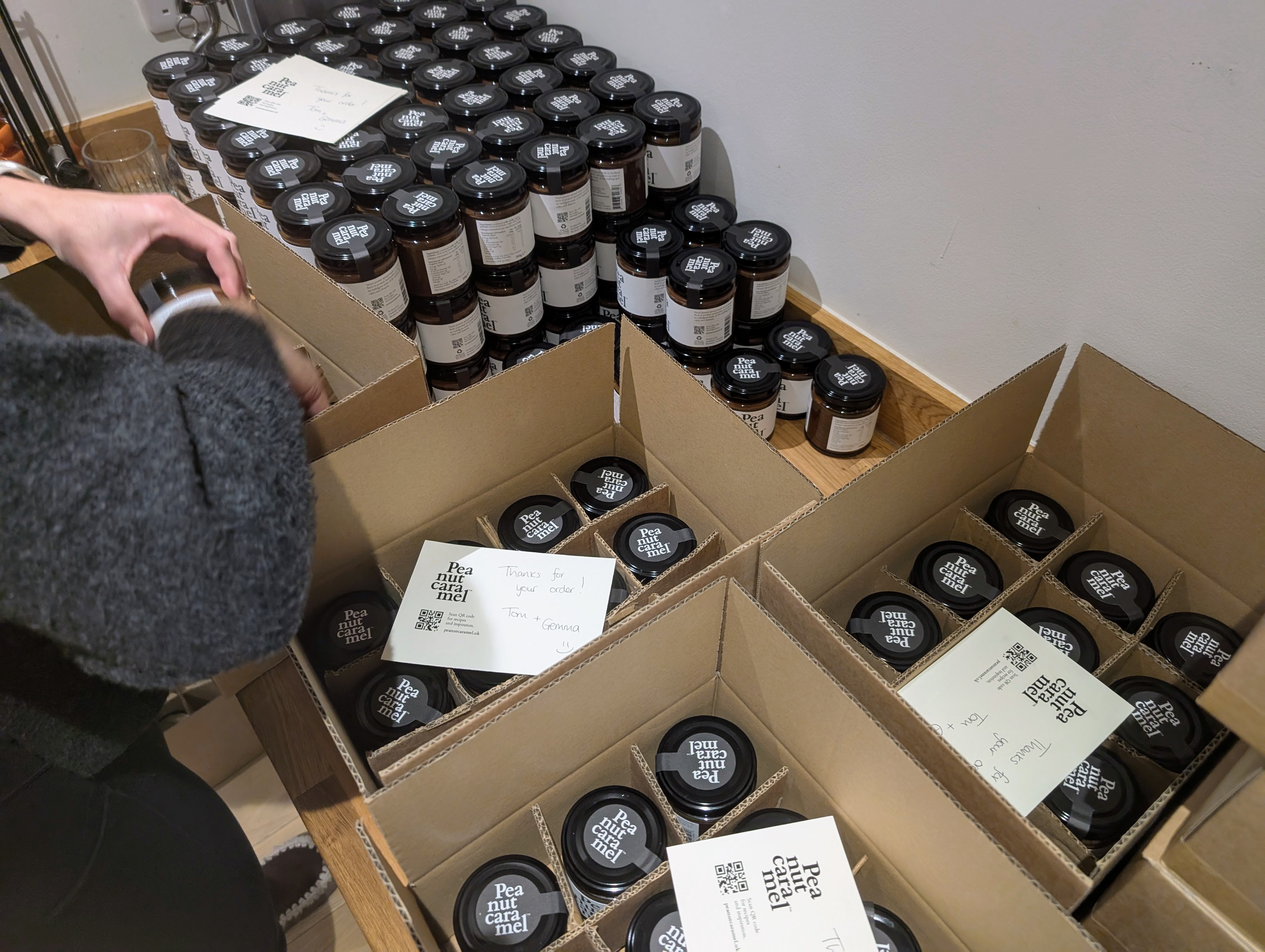 Packing boxes of Peanut Caramel