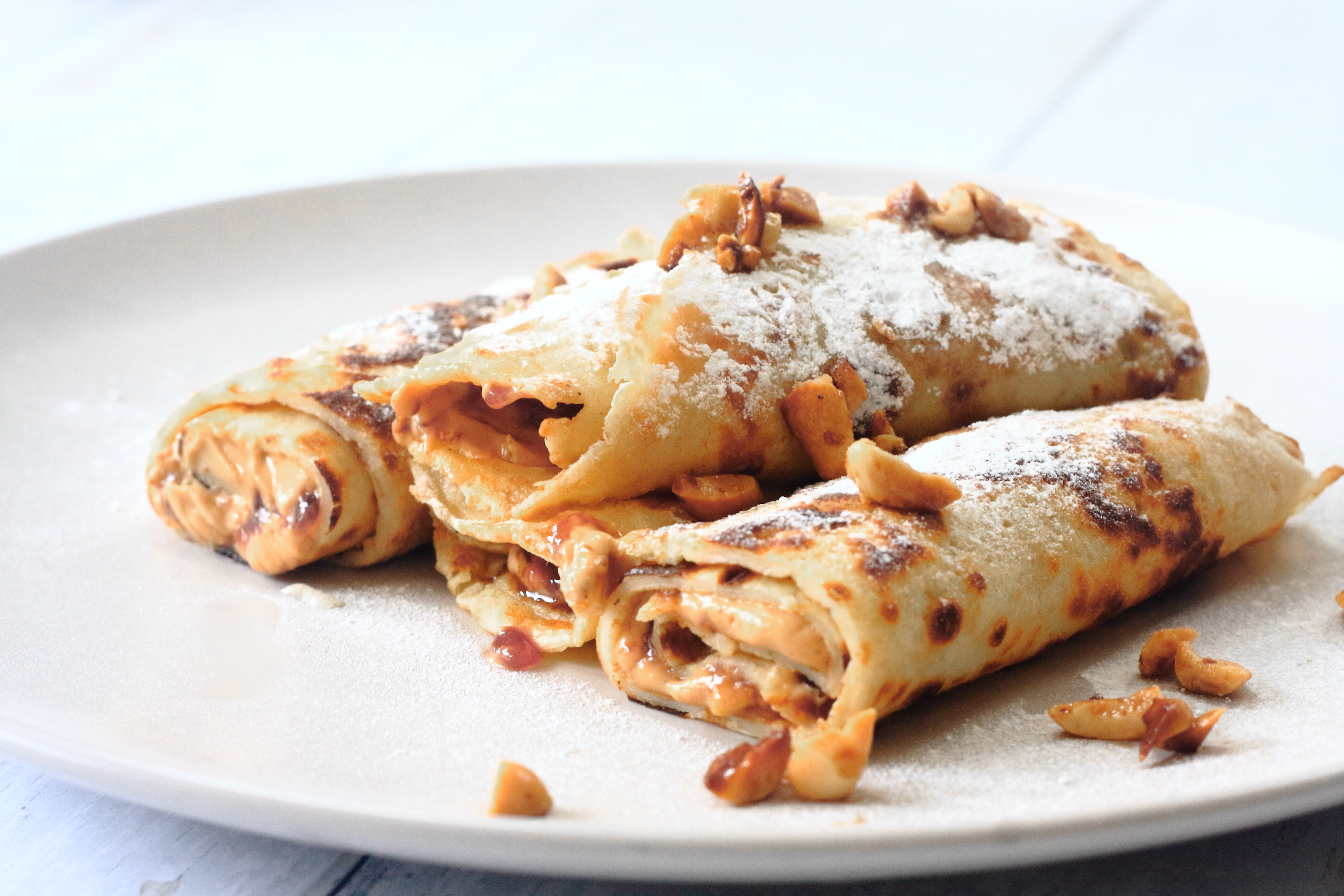 Peanut Caramel Cream Cheese Pancakes