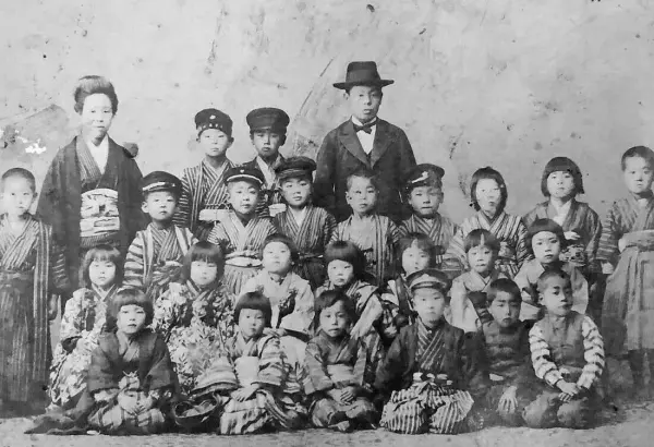 Japanese school children in Meiji