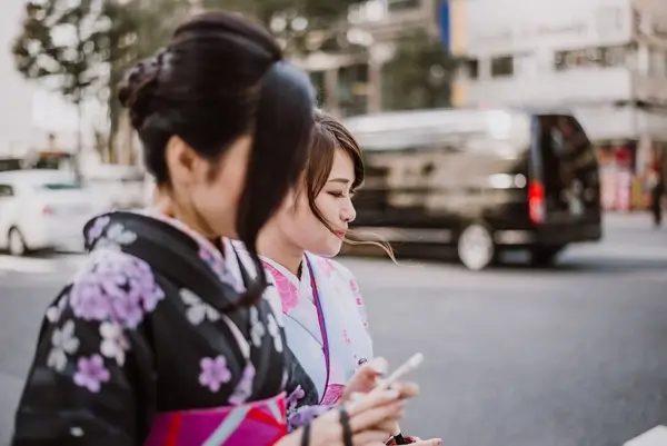 Japanese girls in kimono