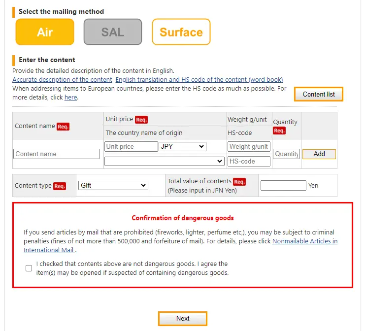 Once you’ve chosen the service you will use, input the Content name, Unit price, and Quantity. Then, click on Add. 