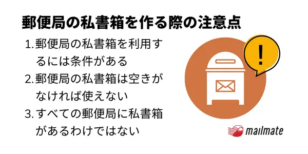 郵便局の私書箱を作る際の注意点