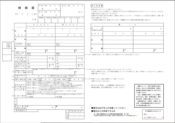 Marriage Application form