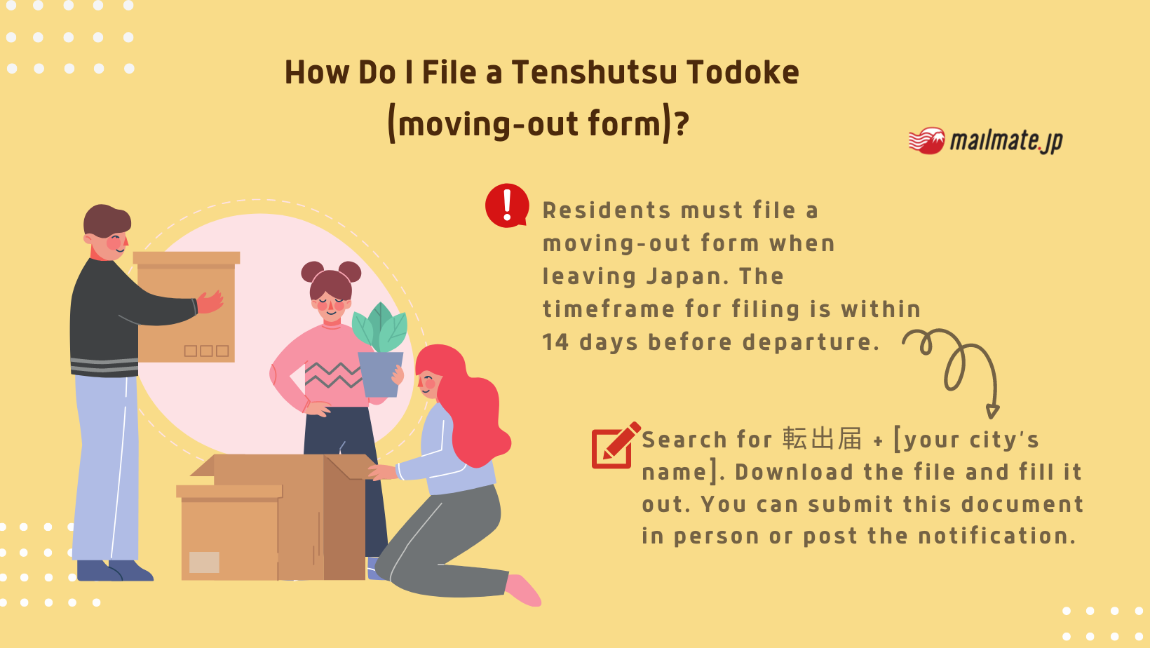 How to Submit a Moving-out Form in Japan