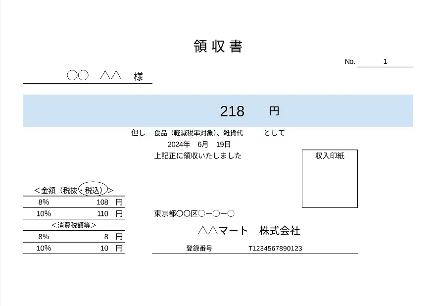 領収書に記載すべき項目