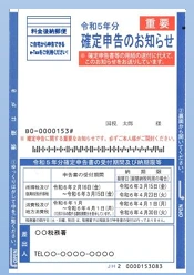 引用：「確定申告のお知らせ」はがき等をお送りしています｜国税庁