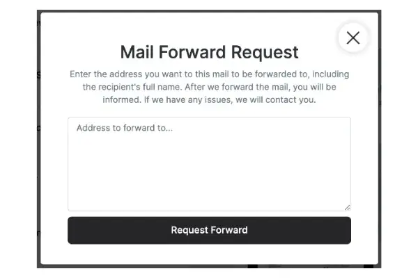 Mail forwarding on your request