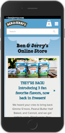 Ben and Jerry's on mobile