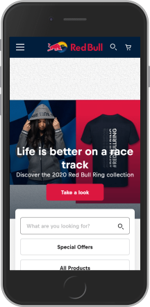 Red Bull Shop on mobile